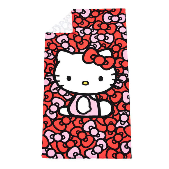 Hello Kitty World of Bows Red Beach Bath Pool Towel 27 in x 54 in by Sanrio