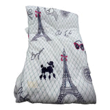 Twin Set Silk Touch Sherpa Borrego  Eiffel Tower Blanket 57" x 77"  and Pillow Case