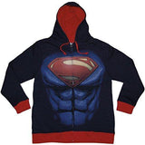 Man of Steel Men's Navy Costume Hoody MEDIUM - Miracle Mile Gifts