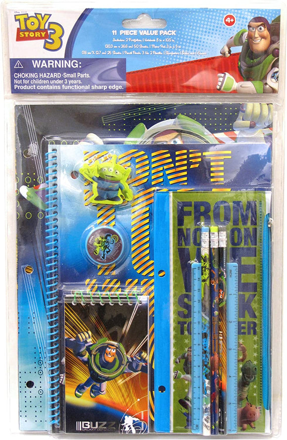 Toy Story Buzz Lightyear 11pc Value Pack Notebook Pencil Ruler Eraser Sharpener