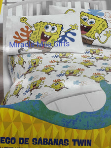 Spongebob Squarepants Bikini Bottom Twin Bed Sheet Set - 3 Piece Set