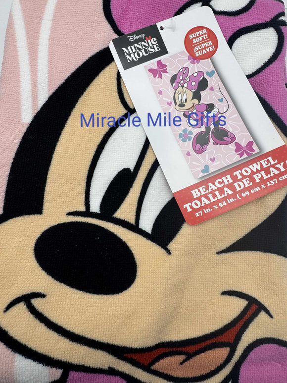 Minnie Mouse Pretty Beach Bath Pool Towel 27 in x 54 in