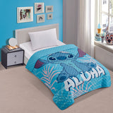 Lilo & Stitch Aloha Twin Size Quilted Bedspread  55 x 75 Inches