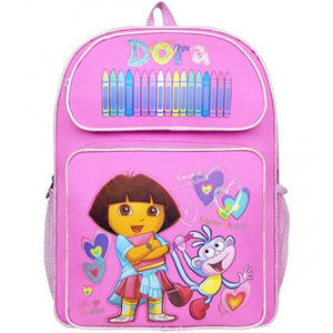 Dora The Explorer Crayon Pink Large 16" School Backpack