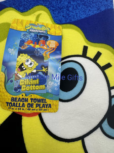 Spongebob Squarepants Bikini Bottom  Beach Bath Pool Towel 27 in x 54 in for Kids and Adult
