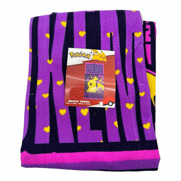 Pokemon Pikachu Purple Beach Towel