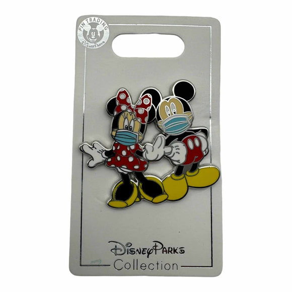 Disney Parks Minnie and Mickey Mouse  with Mask Trading Pin Collectible