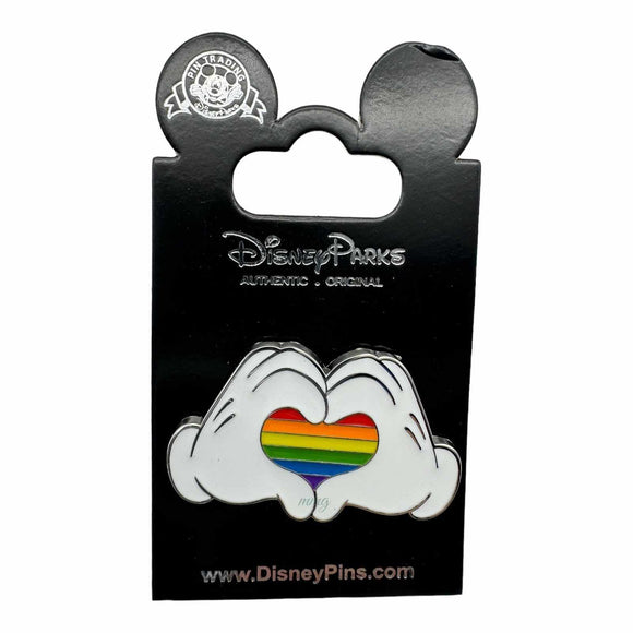 Disney Parks Mickey Hand Heart Rainbow Trading Pin Collectible