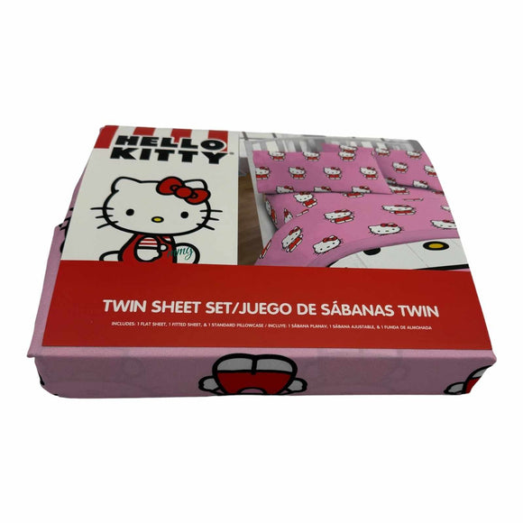 Hello Kitty Classic Girl in Red  Twin Bed Sheet Set - 3 Piece Set by Sanrio