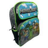 Minecraft Alex Steve Creeper 16" Large School Backpack