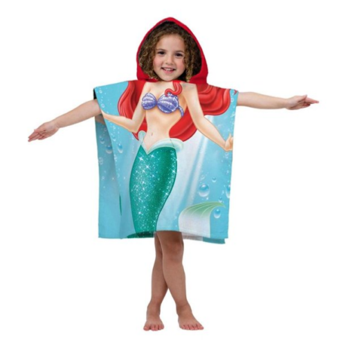 Ariel The Little Mermaid  Hooded Poncho Towel for Bath Beach Pool by Disney