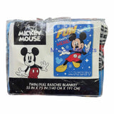 Mickey Mouse Fun Starts Here  Twin Full Raschel Blanket 55" x 75"