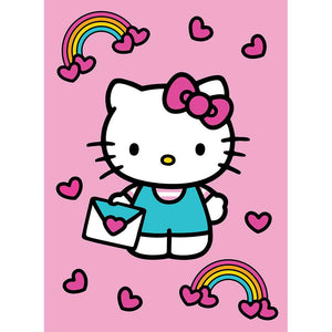 Hello Kitty Sealed with A Kiss Baby Raschel Blanket 40" x 50"