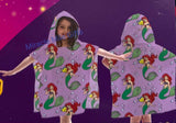 The Little Mermaid Ariel Bubbles Hooded Poncho Towel for Bath Beach Pool by Disney