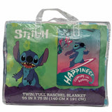 Stitch Happiness Comes In Waves Raschel Twin Size Blanket 55" x 75"