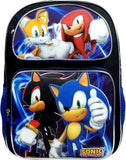 Sonic The Hedgehog Shadow Knuckles Tails 16" Large Backpack