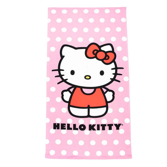 Hello Kitty Polka Dots Pink Beach Bath Pool Towel 27 in x 54 in by Sanrio
