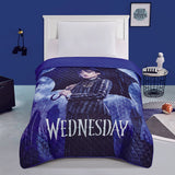 Wednesday Umbrella Twin Size Quilted Bedspread 55 x 75 Inches