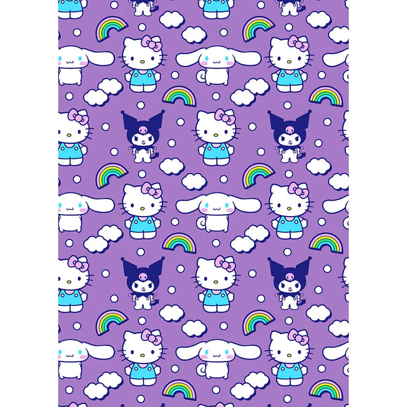 Hello Kitty Kuromi Cinamonroll Clouds Rainbows and Friends Soft Flannel Blanket 50