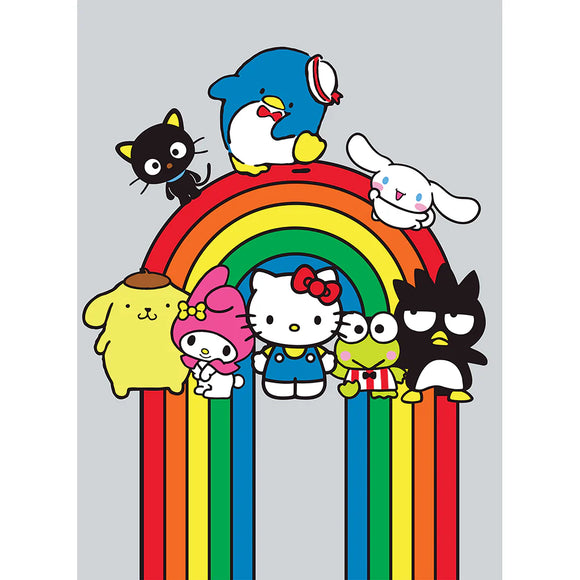 Hello Kitty My Melody Keroppi Cinnamoroll Purin Rainbow Smile Twin Full Raschel Blanket