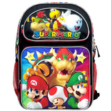 Super Mario Luigi Bowser Toad Koopa Big Boo Large16" Backpack