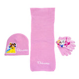 Disney Princess 3 Piece Beanie Scarf Gloves Cinderella Belle Snow White