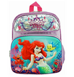 The Little Mermaid Ariel Flounder Toddler 12" 3D School Backpack