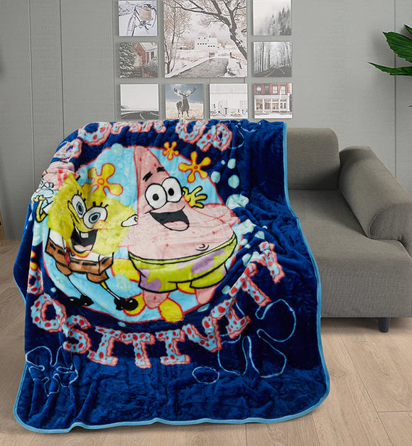 Spongebob Squarepants With Patrick Positivity Twin/Full Raschel Blanket 55