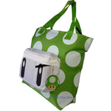 Mushroom Polka Dot White Green Big Tote Bag