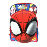 Spiderman 16" Large 3D Backpack with Big Molded Face Pocket by Marvel