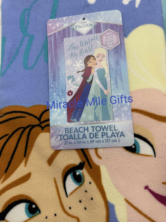 Frozen Anna Elsa  Beach Bath Pool Towel 27 in x 54 in