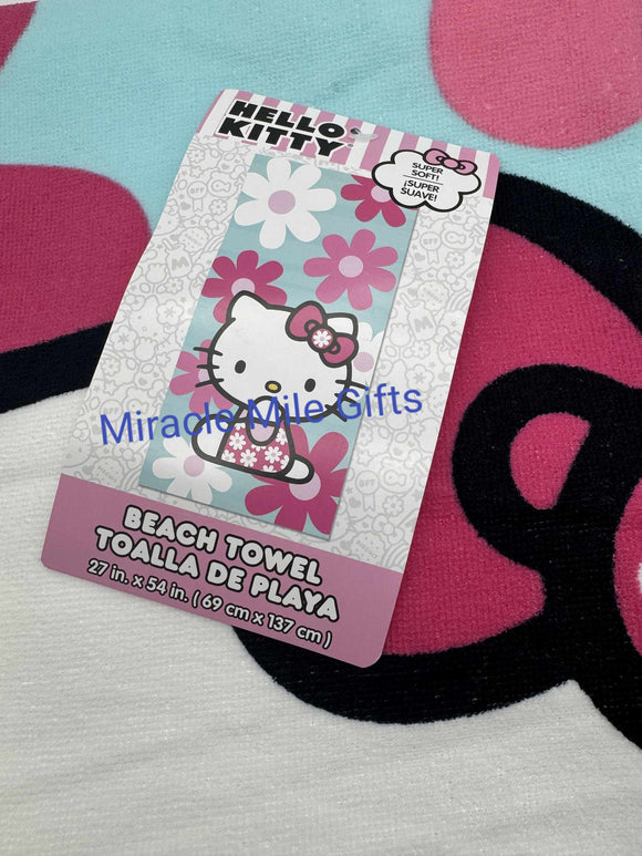 Hello Kitty Coming Up Daisies  Beach Bath Pool Towel 27 in x 54 in