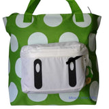 Mushroom Polka Dot White Green Big Tote Bag