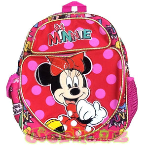 Kids Children Small Backpack Book Bag 12" Disney Minnie Mouse Comic Print Pink