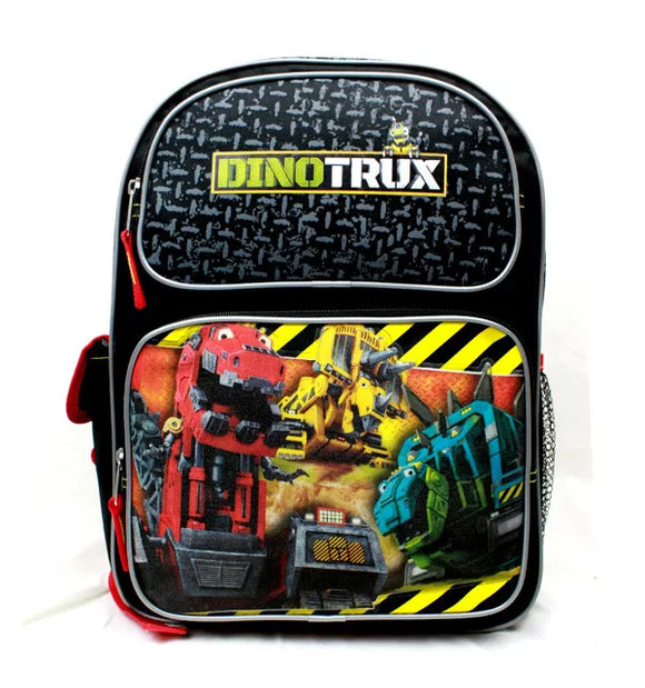 DinoTrux Medium Backpack Books & School Bag for Kids Boys Girls Black Dreamworks