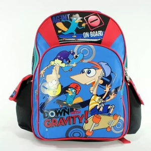 16" Phineas and Ferb Large Backpack School Bag for Kids Girls Boys