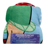 Little Mermaid Ariel Silk Touch Flannel Plush Poncho Hooded Throw 23.6"x47.2" for Kids by Disney