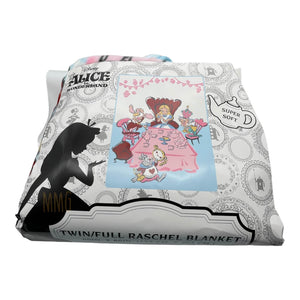 Alice in Wonderland Twin Size Super Soft Raschel Blanket 60" x 80"  by Disney