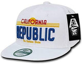 WHANG California Republic Plate Design Snapbacks - Miracle Mile Gifts