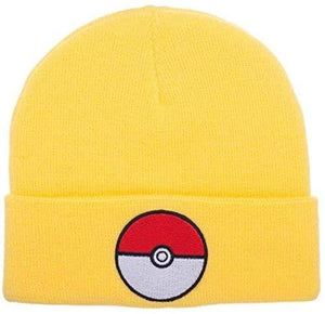 Pokemon Pokeball Yellow Cuff Beanie Winter Hat, One Size - Miracle Mile Gifts