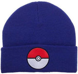 Pokemon Cuff Beanie Pokeball- One Size Fits Most Blue - Miracle Mile Gifts