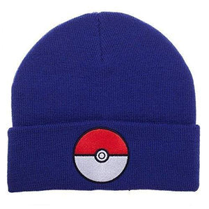 Pokemon Cuff Beanie Pokeball- One Size Fits Most Blue - Miracle Mile Gifts