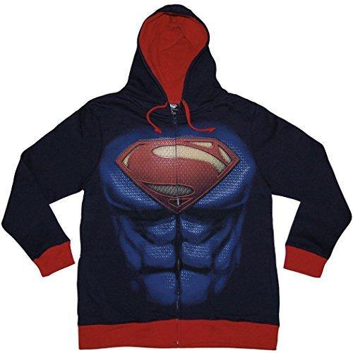 Superman Man of Steel Hoodie Sweatshirt (Small) - Miracle Mile Gifts