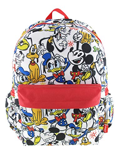 Mickey and Friends 16 inch All Over Print Deluxe Backpack With Laptop Compartment