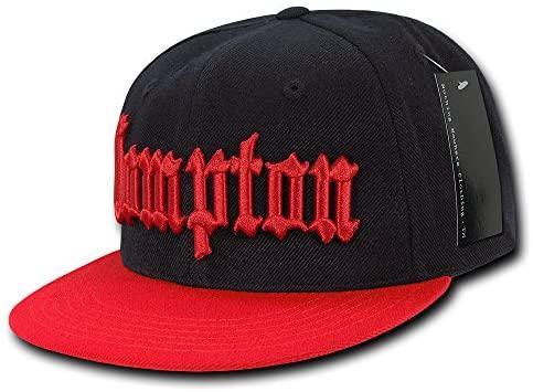 Nothing Nowhere Old English City Snapback Cap, Black/Red - Miracle Mile Gifts