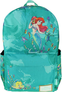 Little Mermaid Ariel Backpack Large 17" with Laptop Compartment for School Travel Boys Girls Teens Adult