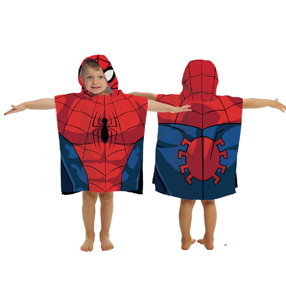 Spiderman Silk Touch Flannel Poncho Hooded Throw 23.6