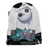 Nightmare Before Christmas Jack Silk Touch Flannel Poncho Hooded Throw 23.6"x47.2" for Kids by Disney