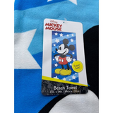 Disney Mickey Mouse Beach Towel Super Star Blue Stripe