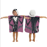 Nightmare Before Christmas Jack Silk Touch Flannel Poncho Hooded Throw 23.6"x47.2" for Kids by Disney